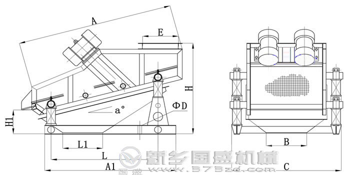 礦用振動(dòng)篩結構圖