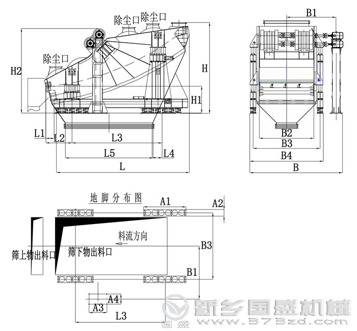 香蕉振動(dòng)篩結構圖